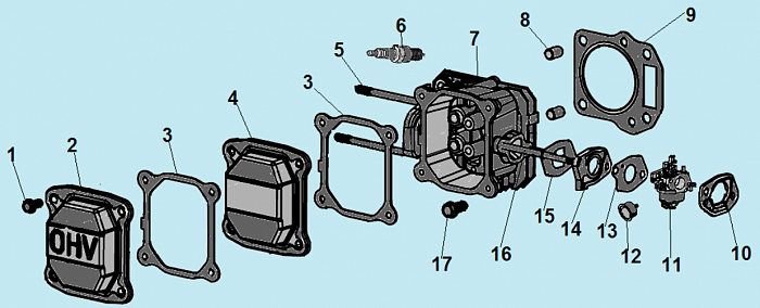 7 ГОЛОВКА БЛОКА ГАЗОНОКОСИЛКА CHAMPION LM5127
