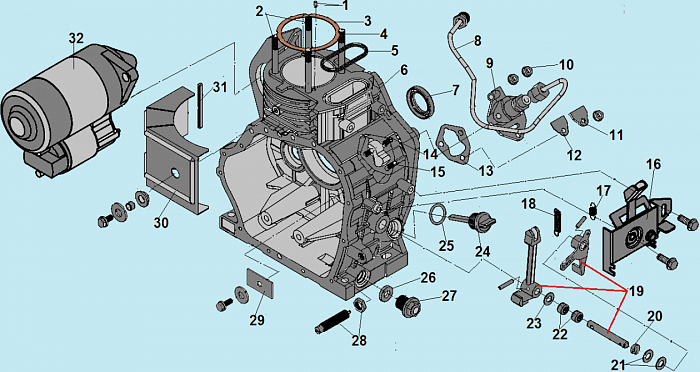 7 ДЕТАЛИ ДИГАТЕЛЯ - БЛОК - СВЕЧА - ГЛОВКА - КЛАПАНА - ПРОКЛАДКИ ГЕНЕРАТОР CHAMPION DG3601E
