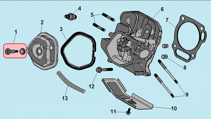 2 ГОЛОВКА БЛОКА МОТОПОМПА CHAMPION GTP80H