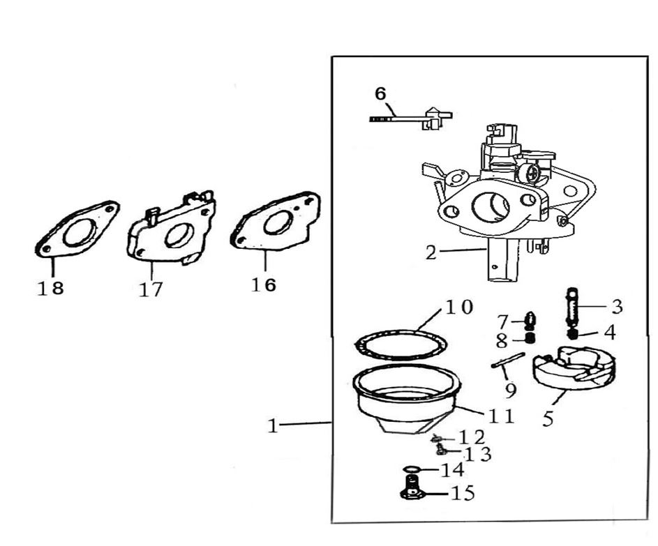 ЗАПЧАСТИ ДЛЯ МОТОПОМПЫ БЕНЗИНОВОЙ ELITECH МБ 1600 Д 100 (КАРБЮРАТОР)