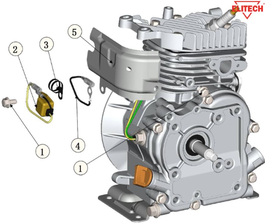 ЗАПЧАСТИ ДЛЯ МОТОПОМПЫ БЕНЗИНОВОЙ ELITECH МБ 210 Д 40 (ДИОД)