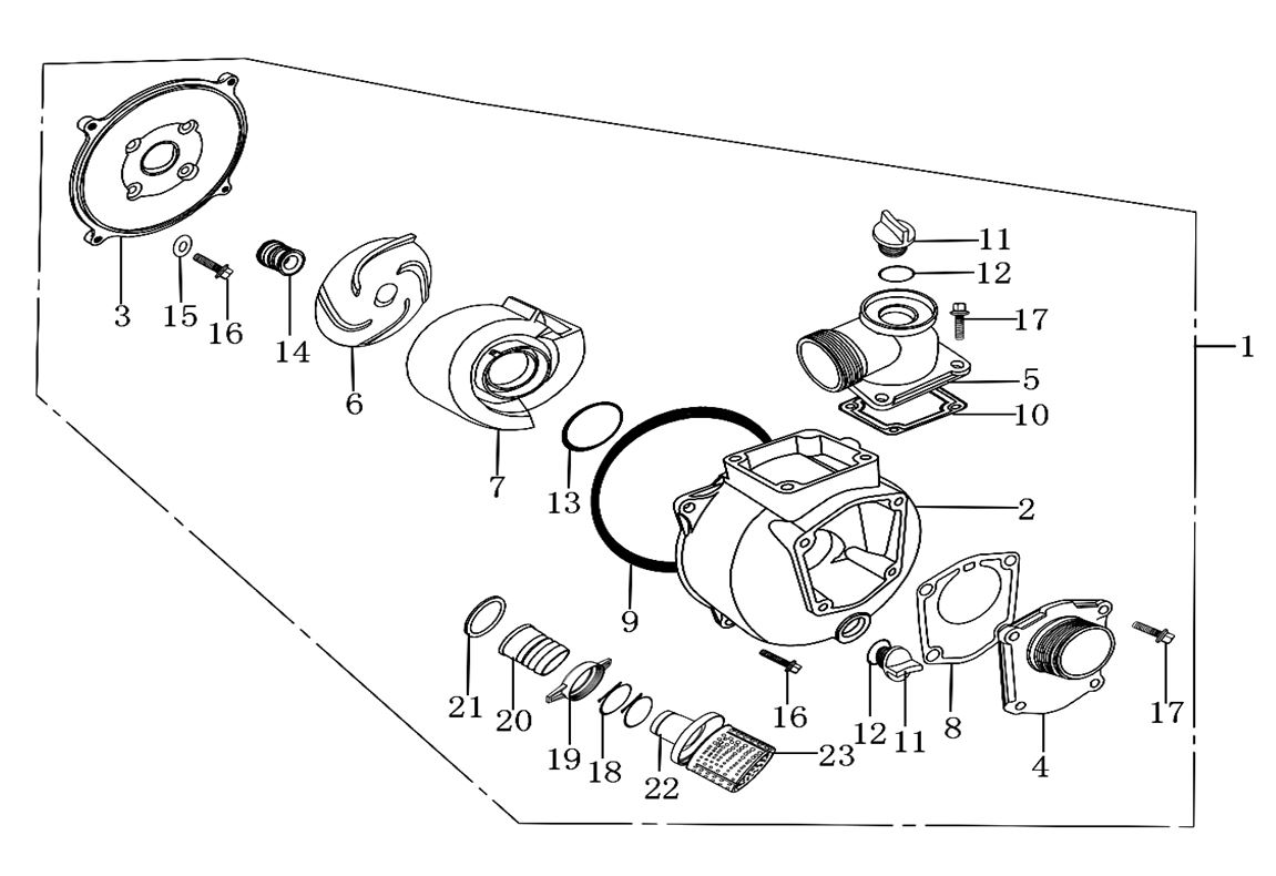 ЗАПЧАСТИ ДЛЯ МОТОПОМПЫ БЕНЗИНОВОЙ ELITECH МБ 600 Д 50 А (НАСОС)