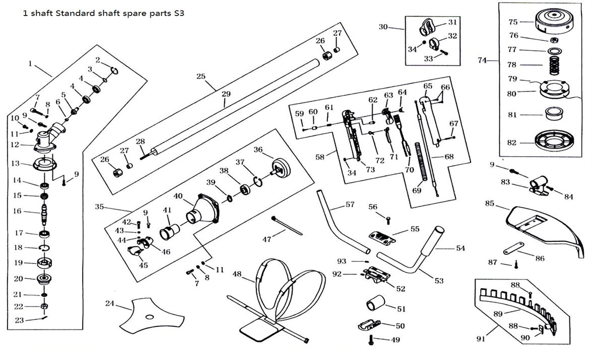 ЗАПЧАСТИ ДЛЯ ТРИММЕРА БЕНЗИНОВОГО ELITECH Т 43 (2016 ГОД) (ОБЩАЯ)
