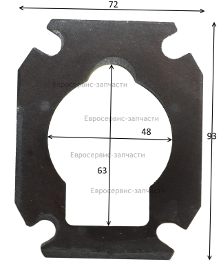 Прокладка плиты клапанной нижняя 48х62х72х92-4отвх9-47х70