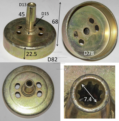 Барабан сцепления, D78, 9 шлицов. 61043007. Т 33.43.52. СМ. 0802.175650